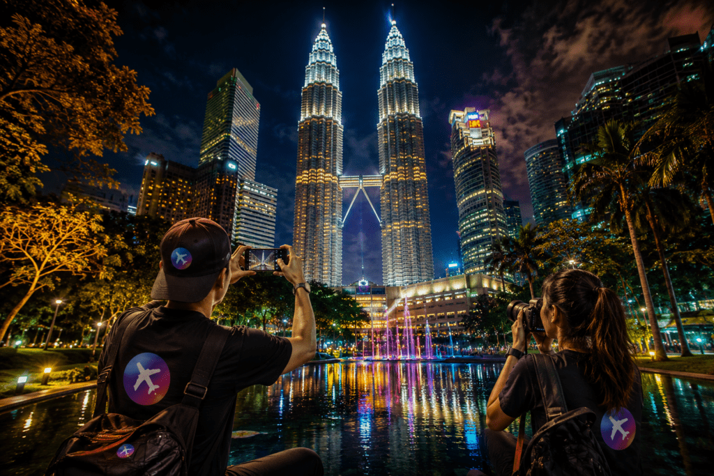 Petronas Twin Towers illuminated at night in Kuala Lumpur Malaysia 2026